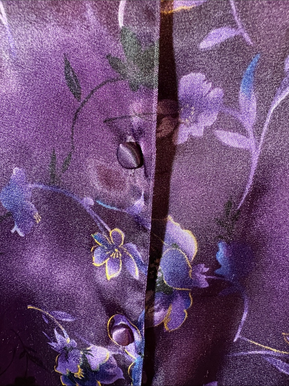 Secret Treasures Purple Floral Satin Pajama Set - Picture 5 of 8